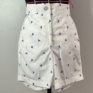 high-waisted printed shorts